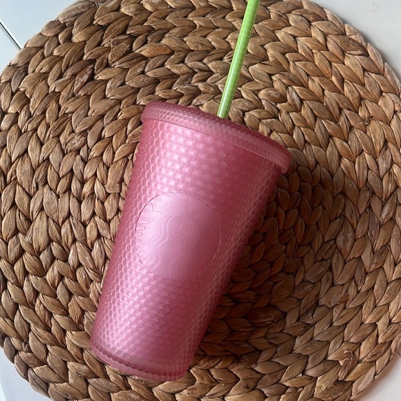 Starbucks Pink Textured Tumbler with Green Straw - Picture 5 of 5